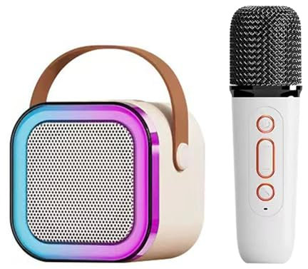 Marhynchus Mini Karaoke Player Wireless Microphone Light Effects Portable Karaoke Machine for Party Plastic (#2)