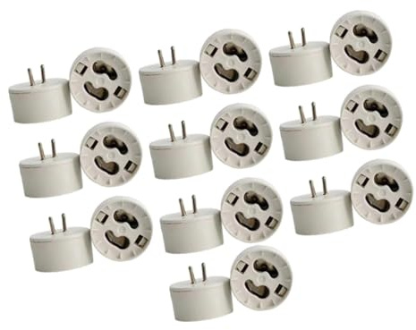 Baoblaze 10 Adaptadores de Casquillo MR16 a GU10, Repuestos para Portalámparas, Adaptadores de Enchufes para Lámparas Halógenas, Convertidor de Enchufe para Lámpara LED