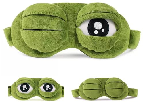 Groda sömnmask, rolig och ovanlig nattmask för att sova, ockult och bekvämt ögonskydd, Rigolo Gadget för resor, flygplan och hem, humoristisk gåva till dam och herr