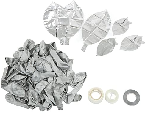 Jeanoko Ballonggirland Kit Hållbar Enkel Montering för Festbröllopsfödelsedag Naturlatexmaterial (Silver)