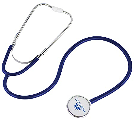 Mobiclinic®, Fonendoscopio, Stetoscopio diagnostico, Marchio europeo, Professionale, Marcatura ce, Alluminio e pvc, Colore blu