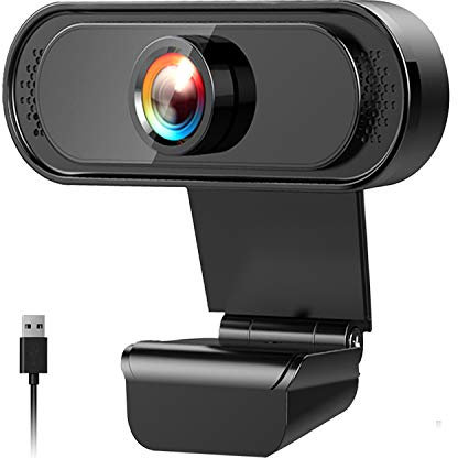 Webcam PC Full HD 1080P con Micrófono,Web CAM,portátil Webcam,Webcam USB 2.0 Mini Plug and Play videollamada,Grabación, Conferencias