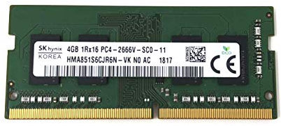 Hynix SK HMA851S6DJR6N-VK Mémoire RAM SODIMM DDR4 2666 MHz Non-ECC 4 Go