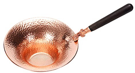 UPKOCH Copper Tea Infuser Tong with Fine Mesh Filter and Wooden Handle Fish Design for Loose Leaf Tea Brewing at Home
