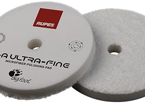 Rupes Mikrofaser-Polierpad D-A COARSE, fein, in verschiedenen Größen für die Politur Ihres Autos (80 mm, ultra-feinweiß)