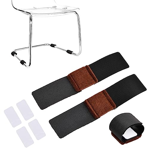 Laguhhe 24 Stück Möbel-Filzgleiter mit Klettverschluss, Selbstklebende Möbel-Filz-Pads Bodenschoner für Stühle, Umlaufend Stuhlbeinschoner Klettverschluss für Schlittensitze, Schaukelstuhl (S)