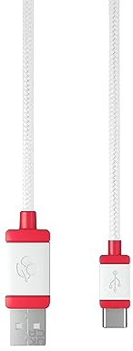 CHERRY USB CABLE 1.5, Cavo Intrecciato da USB-C a USB-A, per il Caricamento e la Trasmissione dati, per Tastiera, Mouse, Smartphone, Tablet e Altro, Lunghezza 1,5 m, Bianco