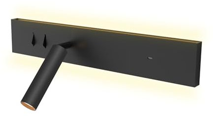 kalb I Avay Bett-Panel mit USB-C, Moderne LED Wandlampe, Flexibles Leselicht mit Lademöglichkeit, Nachtlicht für Schlafzimmer, Energiesparende USB-C Nachttischlampe & Spot schwarz (Rechte Seite)