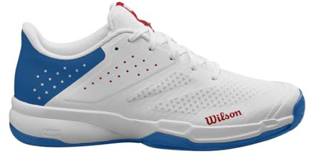 Wilson KAOS Stroke 2.0 Tennis Shoe, Men's, Size 11 1/2, White/Deja Vu Blue/Wilson Red