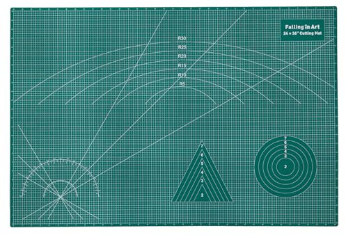 COOZEE Schneidematte A1, 60x90 cm 5-lagige Selbstheilend Schneidematte, Bastelunterlage Schnittfest, Bastelmatte, Schreibtischunterlage und Schneidematte zum Nähen, Grün