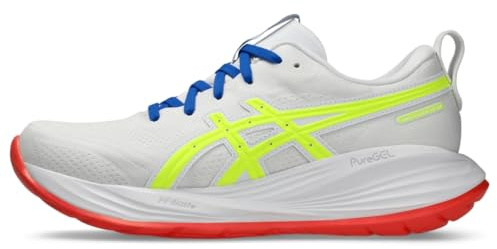 ASICS Damen Gel-Cumulus 27 Laufschuhe, Weiß/Sicherheitsgelb, 40.5 EU