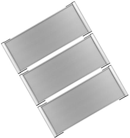 PRETYZOOM Porta Targhetta per Porta Ufficio in Lega di Alluminio 12x30 Cm Bifacciale Vuota Resistente Inserti Fai da Te per Segnaletica Uffici, Ospedali e Scuole Set da 3 Pezzi