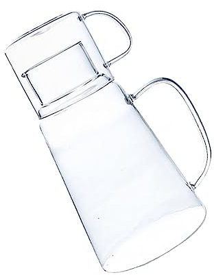 Cabilock Bollitore Per Bevande in Vetro Resistente Al Calore 1200ml Manico Ergonomico e Uscita Anti-perdita, Brocca Grande Capacità Per Acqua Fredda e Succhi, Per Uso Domestico e Ufficio, Set Da