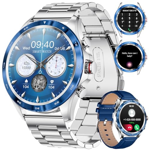 LIGE Montre Connectée Homme 1.32'' Smartwatch avec Appel Bluetooth e Assistente Vocale, Montre Intelligente Sports Etanche Podomètre Calorie Montre de Fitness pour Android iOS,1829-C
