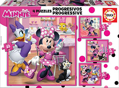 Educa 17630 Progressive Minnie Happy Helpers 12-16-20-25, Spiel, Cranberry