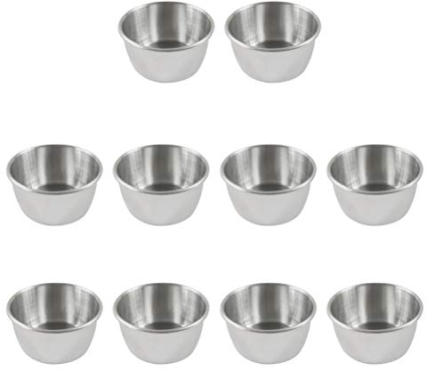 UPKOCH Lot De 10 Coupelles À Sauce En Acier Inoxydable 304 Mini Bols À Sauce Réutilisables Pour Restaurant Cuisine Maison Barbecue Fête Contenants Pour Ketchup Moutarde Dip