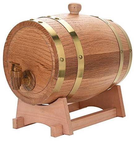 Bierspender aus Eichenholz, 3 l, mit Halterung für Whisky, Bourbon, Tequila und Wein