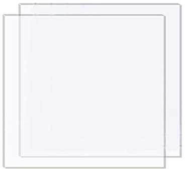 DRERIO 2pcs 3mm Acrylic Sheet Clear Acrylic Large Plastic Sheets for Crafts, 3mm Acrylic Plastic Sheet for Painting, Picture Frame, Printing etc(30 x 30cm)