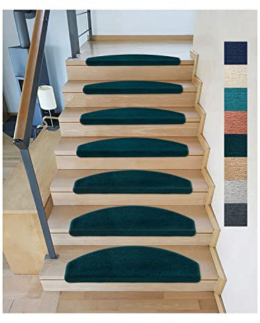 Kettelservice-Metzker Stufenmatten Treppenteppich Sweet Halbrund in versch. Farben Moosgrün 28 Stück