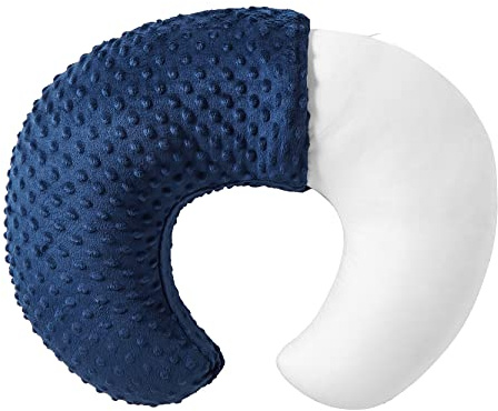 QUENESS Almohada de lactancia y posicionador, lactancia materna, alimentación con biberón, soporte para sentar al bebé con funda ultrasuave extraíble, soporte para tiempo boca abajo para bebés niños y