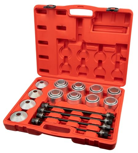 28 Pièces Kit Arrache de Roulement de Roues Extracteur Outil de Roulements Coffret Montage et Démontage Silent Bloc et Universels
