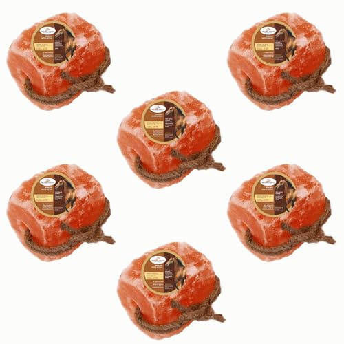 6 x HIMALAYAN SALT LICK | SALT LICK | LICKSTONE | FOR HORSES,CATTLE,COW,SHEEP, MINERAL,EQUINE USE ONLY WITH HANGING ROPE | 1-1.5 KG Approx PACK OF 6 IN ONE BAG FROM PUNJAB, PAKISTAN
