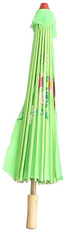 CALLARON Silk Oilpaper Umbrella for Dancing Performance Props Classical Flower Pattern Reinforced Green Large 82cm Diameter Traditional Chinese Dance Decorative Parasol Random Style