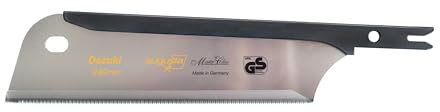 Hoja de sierra de repuesto para Augusta-Heckenrose sierra japonesa Dozuki 240 mm I Sierra de madera de acero pulido C75 para cortes finos I Sierra tradicional con respaldo de acero estable y mango de