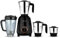 Bajaj Rex Dlx Ninja Series 4 Jar 750W Mixer Grinder | DuraCut Klingen | 4 Edelstahl-Mixergläser | Trocken- und Nassschleifen | 2 Jahre Garantie 【Schwarz/Braun】