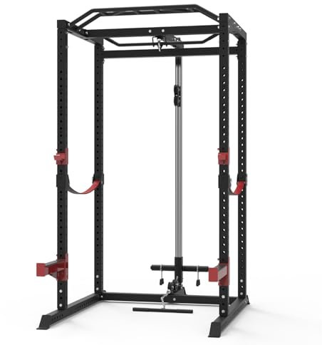Train Hard® Power Rack multipress kraftstation, benpress, pull up, latdrag, dip bar, rodd, skivstång och tillbehör modell 2024 (B:1F09766S2TH)