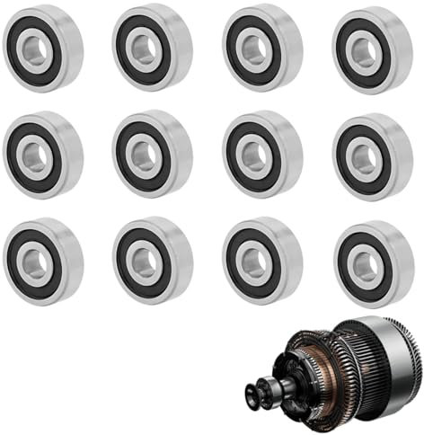 Roulement a Billes, 12pcs 625 RS 16x5x5mm Roulement à billes à gorge profonde, Scellés en caoutchouc de roulement, Roulements à billes blindés, Pour skateboard, patins à roulette et planches longue