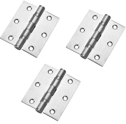 Polished Chrome Ball Bearing Hinges, Heavy Duty Steel Door Hinges for Wooden Doors, Durable Chrome Butt Hinges for Internal and External Use. (3 (76mm) - Pack of 3)