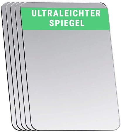 Falkenhorn Lot de 5 miroirs à main double face ultra plats en acrylique de forme rectangulaire, parfaits pour les travaux manuels, les enfants, le bricolage, le portefeuille, les cosmétiques et les