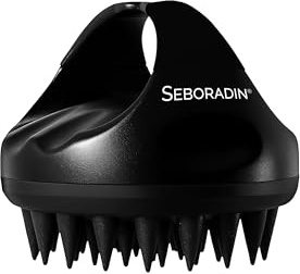Seboradin Scrub Cuoio Capelluto - Massaggiatore - Crescita dei Capelli - Setole in Silicone Morbido - Uso Secco e Bagnato - Nero
