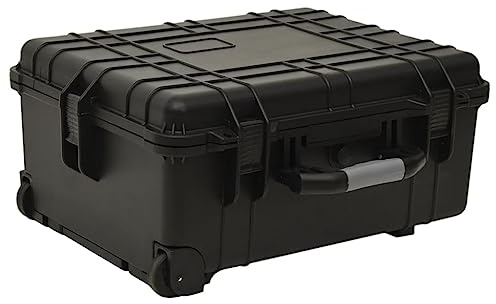 Mokuyary Valise de Vol à roulettes Noir 58x45x27 cm PP Mallette Rigide Boîte de Rangement avec Inserts en Mousse Amovibles, étui de Transport Valise de Protection