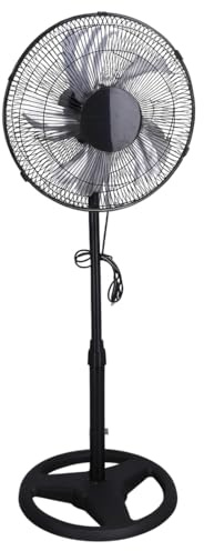 Acomoda Textil - Ventilador de Pie 45W Con 3 Velocidades Y Altura Regulable, Diseño Moderno y Estable con Base Redonda, Flujo de Aire Potente para Hogar, Salón, Dormitorio U Oficina