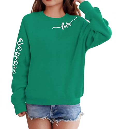 Generisk barnsportjacka flickor 122 – tunn tröja flicka 122 långärmad säckig sweatjacka streetwear cool träningsjacka vintage college jacka sweatshirtjacka mode bokstavstryck långärmad tröja