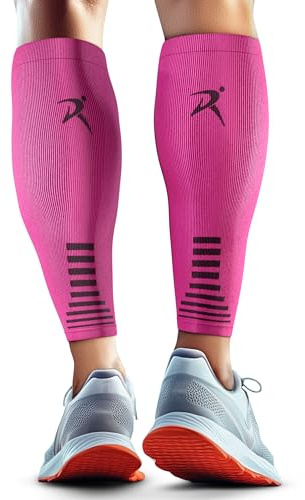 Rymora Calf Compression Sleeves Men Women Shin Splints Running (Pair) (Hot Pink) (M)