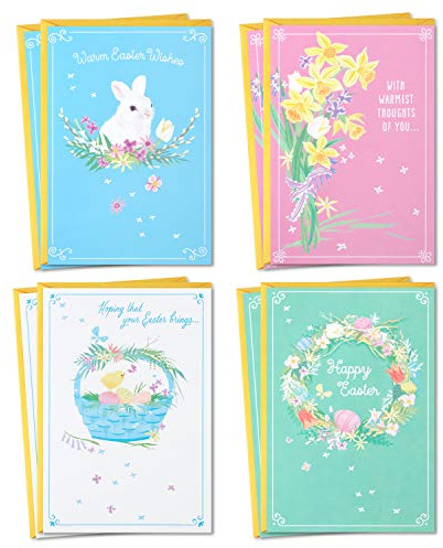 Hallmark Easter Cards Assortment, Warm Easter Wishes (8 Vintage Easter Cards with Envelopes)