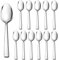 Joyfair - Set di 12 cucchiai da tavola in acciaio inox, per casa, cucina, ristorante, superficie a specchio e lavabile in lavastoviglie, 19,5 cm