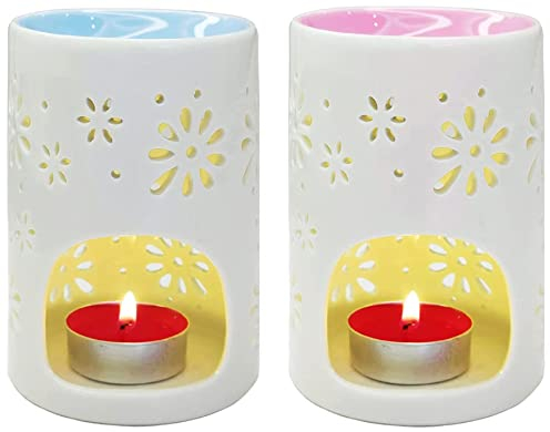 HwaGui Lampada aromatica in ceramica, 2 pezzi, portacandela profumata