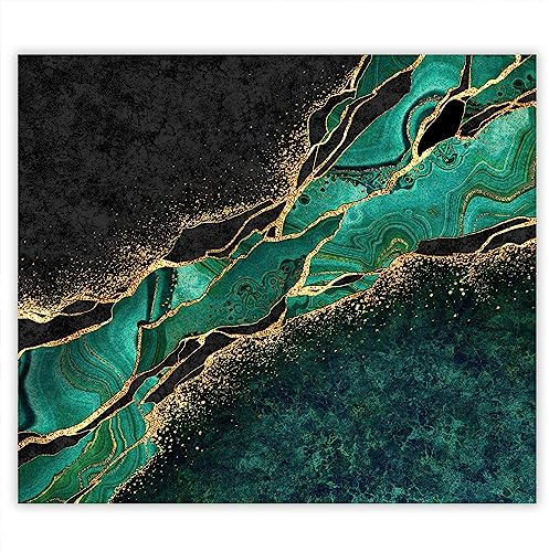 SMTDeco Protection plaque de cuisson, vitrocéramique, verre trempé, pour cuisinières électrique, à induction,planche à découper 60x52 cm pièce unique motif Marbre vert