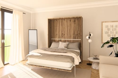Alucabina - Letto a scomparsa Kentucky Finitura legno Rovere Natura - Letto Chiudibile a Muro