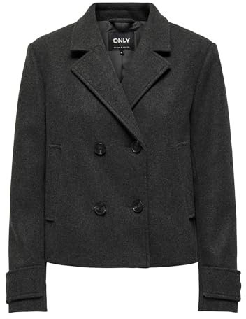 ONLY Abrigo femenino ONLFREJA Abrigo, Gris oscuro, L