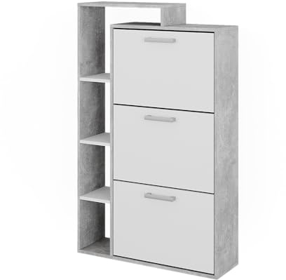 Vicco Scarpiera Orlando, Calcestruzzo, 80 x 128.3 cm con 3 scomparti