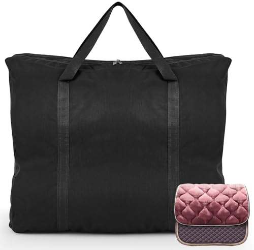 SilTriangle English Saddle Pad Bag Oxford Cloth Multiple Compartments Horse Saddle Pads Convenient Western Storage for Horses Grommets Multi Carrier for Equestrian Air Circulation