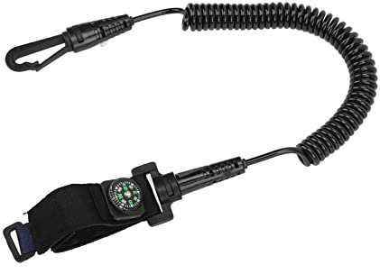 Topyond Kanu-Kajak-Paddelleine, elastisches Ruderboot-Sicherheitsseil, Leine, Lanyard, dehnbar, mit Kompass für Angeln, Ruten, Zangen, Bootfahren, Paddel, Kajak