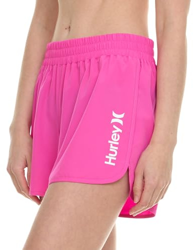 Hurley 5 Swim Board Shorts for Women, Swim Shorts Women, Swimming Bottoms with Pockets Pink