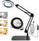 Zhiwei 10x Con Luce e Stand, Lampada d'ingrandimento a LED, lente ingrandimento con luce, Braccio Oscillante Regolabile, Adatto per l'artigianato, la Lettura, la Ripara.