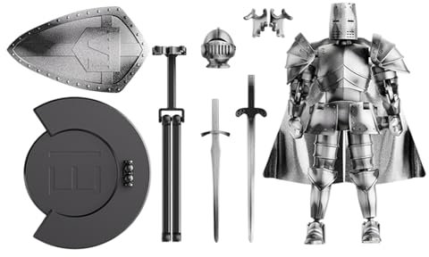 Weqizuerqi Modello di action figure, figura robot di azione | Modello di azione del cavaliere medievale multi-giunto | Statue flessibile Figurina mobile con testa rotante a 360 gradi per tavolo da